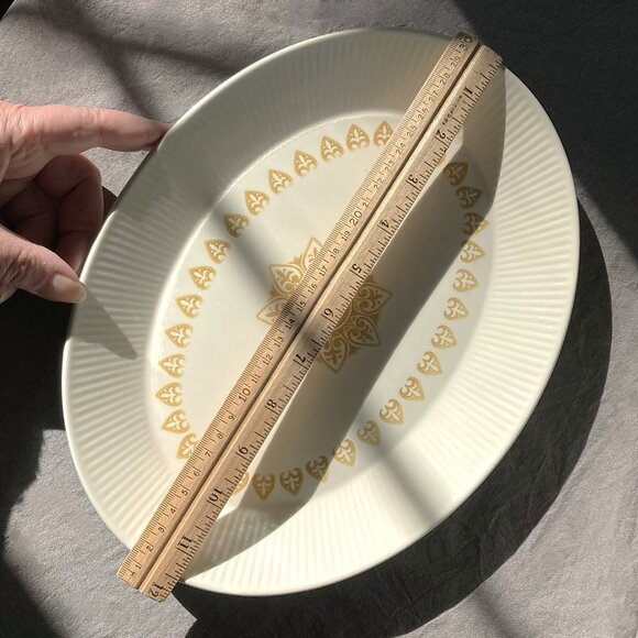 Vintage Sheffield Serenade Serving Platter 11.5” Oval – Gold Starburst Retro - Picture 4 of 9